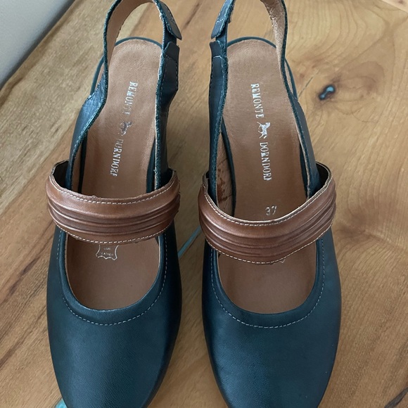 Green & tan maryjane style heels 37 - Picture 3 of 6